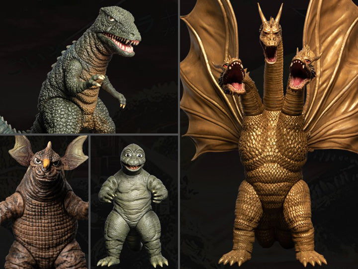 destroy all monsters figures Godzilla Destroy All Monsters 5 Points XL Round 2 Deluxe Boxed Set – MOTHERBASE