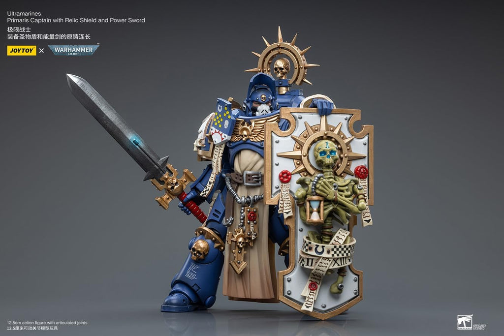 Warhammer 40K Ultramarines Primaris Captain (Relic Shield and Power Sword) 1/18 Scale Figure