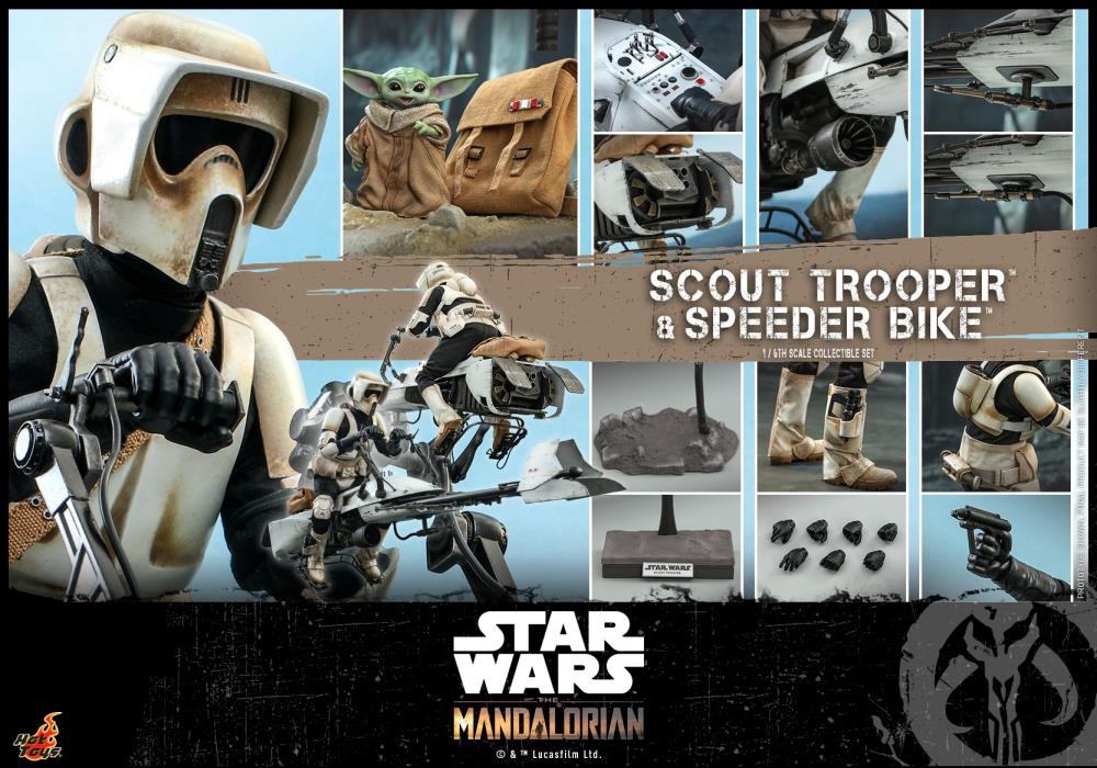 Star Wars The Mandalorian: Scout Trooper With Speeder Bike 1/6 Figure TMS017