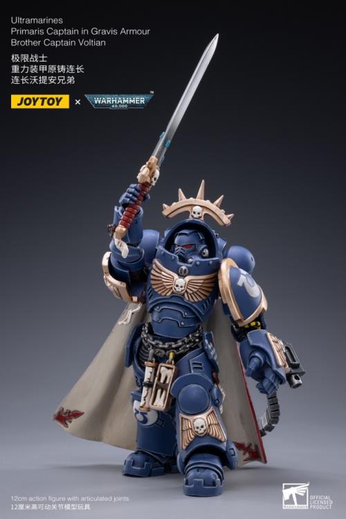 Warhammer 40K Ultramarines Primaris Captain (Gravis Armour) Brother Captain Voltain 1/18 Scale Figure